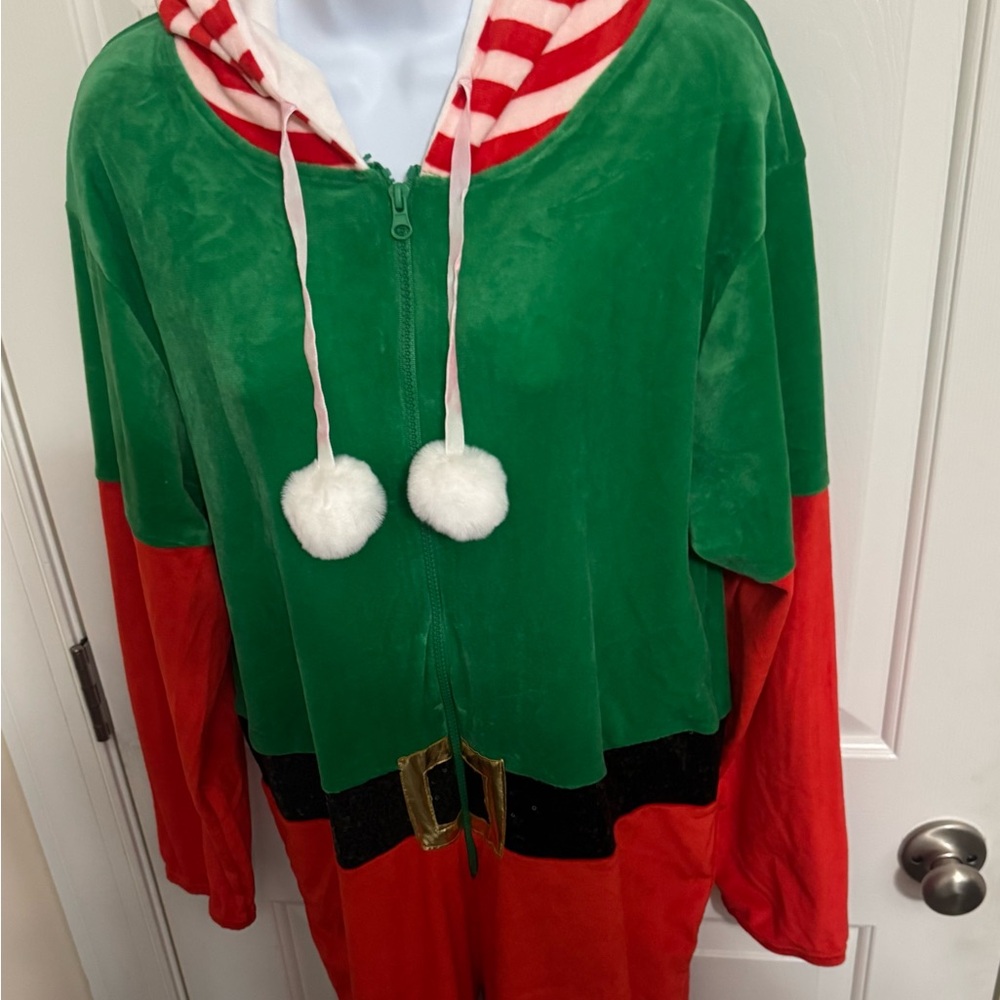 Elf with ears Merry Christmas by POOF New York Christmas COSTUME Adult Large NWT